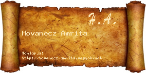 Hovanecz Amrita névjegykártya